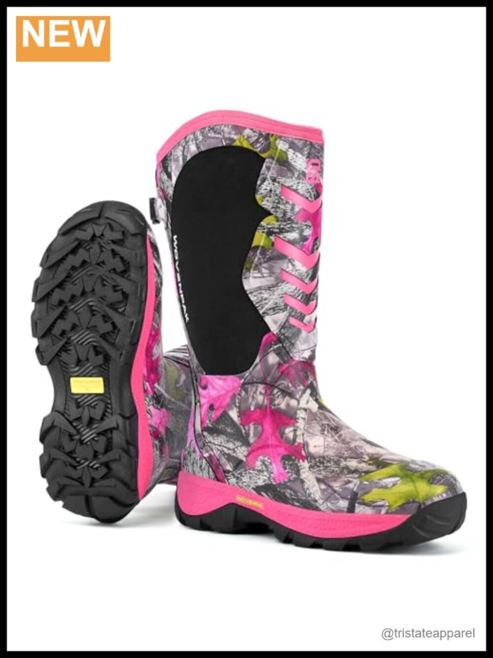 Waterproof Insulated Rubber Hunting Boots with Steel Shank, 6mm Neoprene